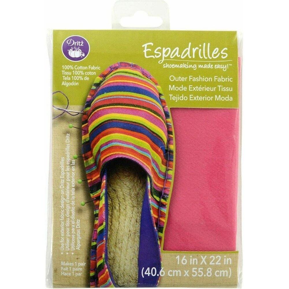 Dritz Espadrilles Outer Fashion Fabric, 16" x 22", Pink #50009